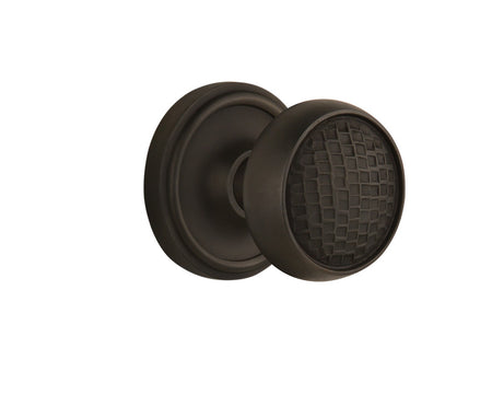 Nostalgic 716528: Classic Rosette w/Craftsman Knob Privacy Door Set - Oil-Rubbed Bronze