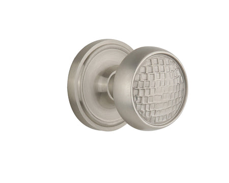 Nostalgic 716529: Classic Rosette w/Craftsman Knob Privacy Door Set - Satin Nickel