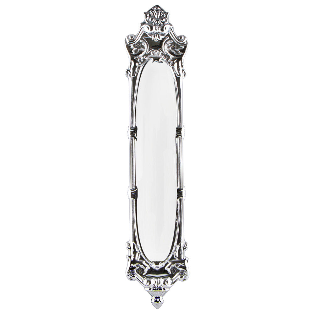 Nostalgic Warehouse 719354: 15-1/4" Louis Pushplate - Bright Chrome