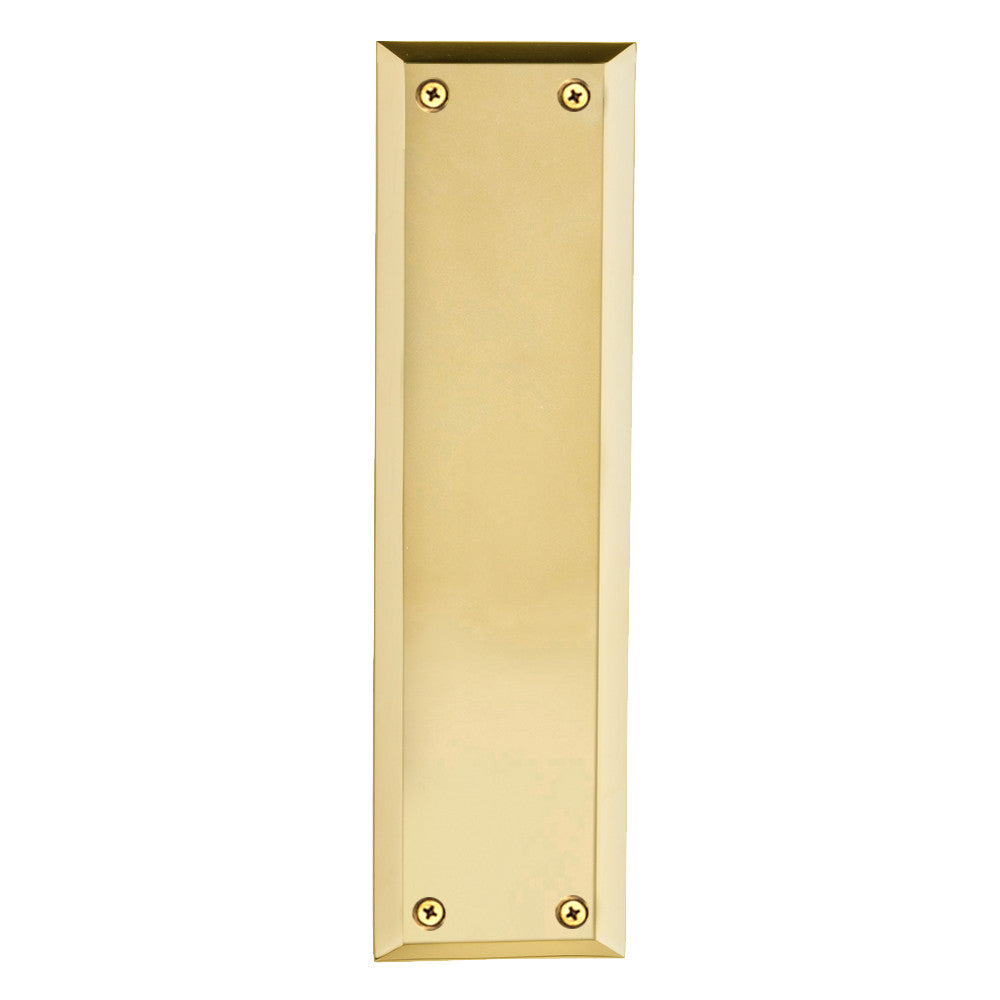 Nostalgic Warehouse 719358: 10" New York Pushplate - Unlacquered Brass