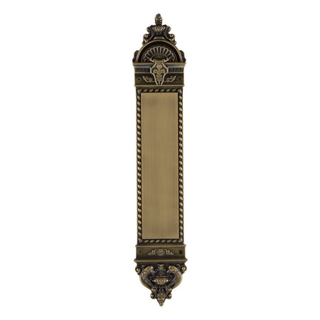 Nostalgic Warehouse 719362: 16-1/4" New Orleans Pushplate - Antique Brass