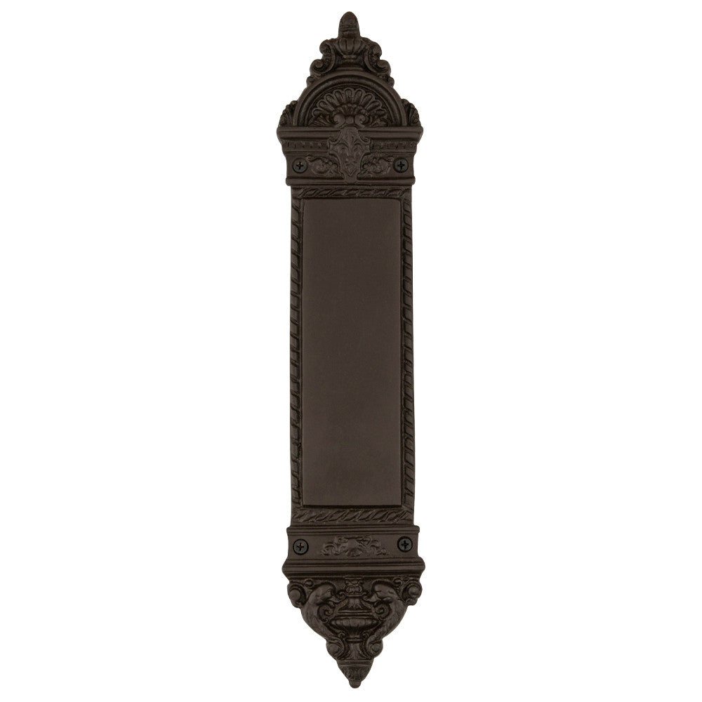 Nostalgic Warehouse 719365: 16-1/4" New Orleans Pushplate - Oil-Rubbed Bronze