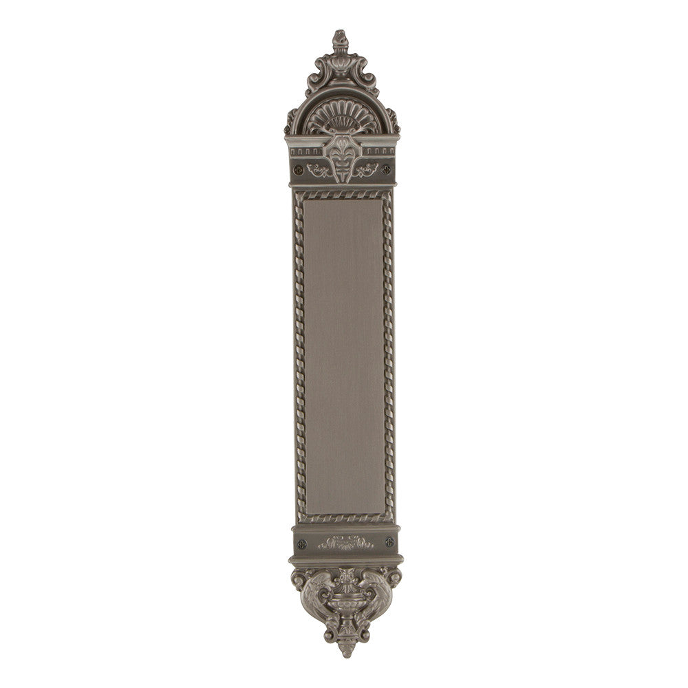 Nostalgic Warehouse 719366: 16-1/4" New Orleans Pushplate - Satin Nickel
