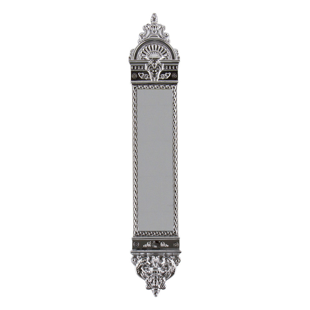 Nostalgic Warehouse 719368: 16-1/4" New Orleans Pushplate - Bright Chrome