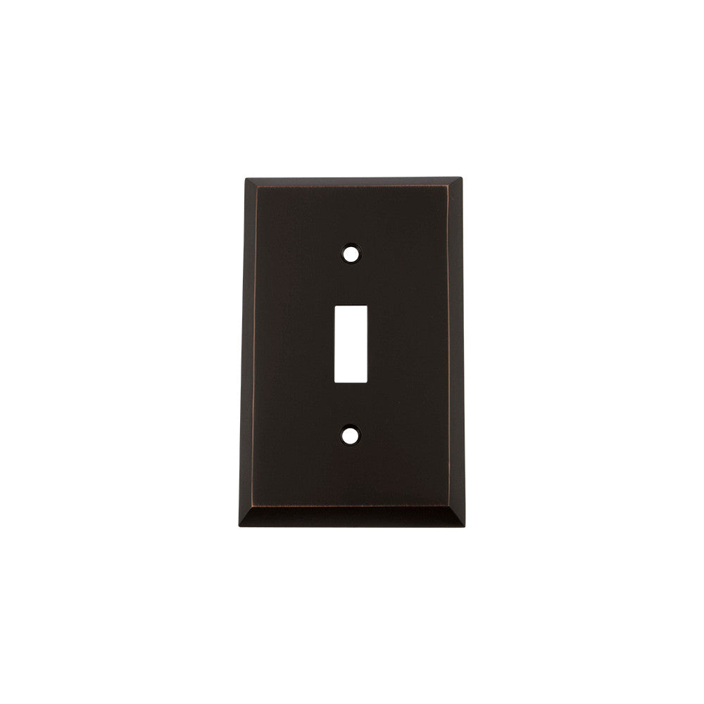 Nostalgic Warehouse 719626: New York Single Toggle Switchplate - Timeless Bronze