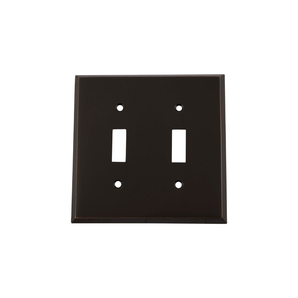 Nostalgic Warehouse 719627: New York Double Toggle Switchplate - Timeless Bronze