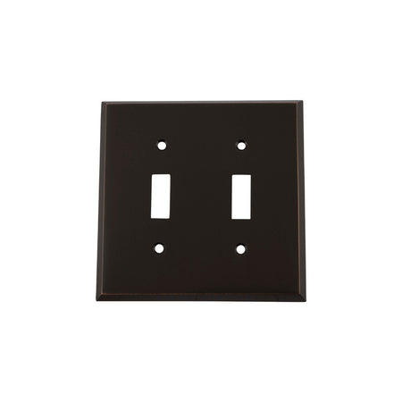 Nostalgic Warehouse 719627: New York Double Toggle Switchplate - Timeless Bronze