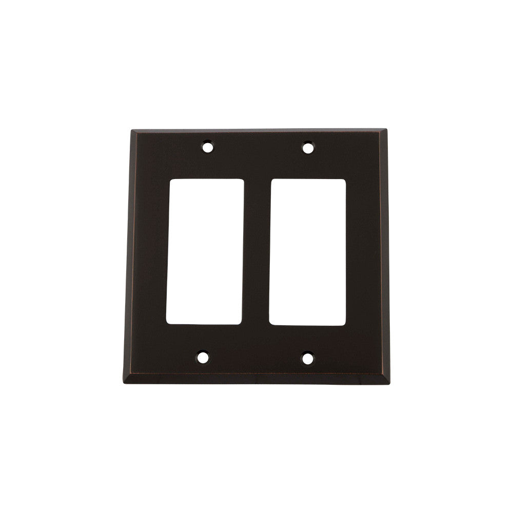 Nostalgic Warehouse 719630: New York Double Rocker Switchplate - Timeless Bronze