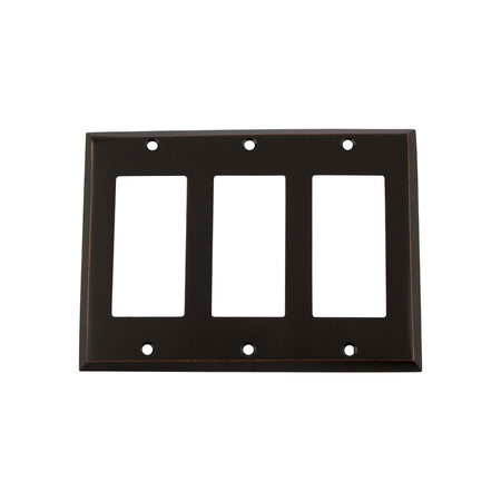 Nostalgic Warehouse 719631: New York Triple Rocker Switchplate - Timeless Bronze