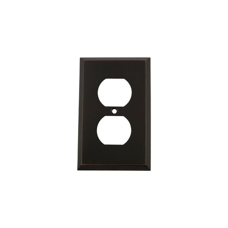 Nostalgic Warehouse 719632: New York Single Duplex Switchplate - Timeless Bronze