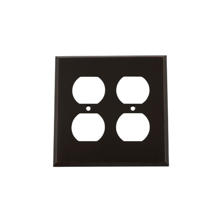 Nostalgic Warehouse 719633: New York Double Duplex Switchplate - Timeless Bronze