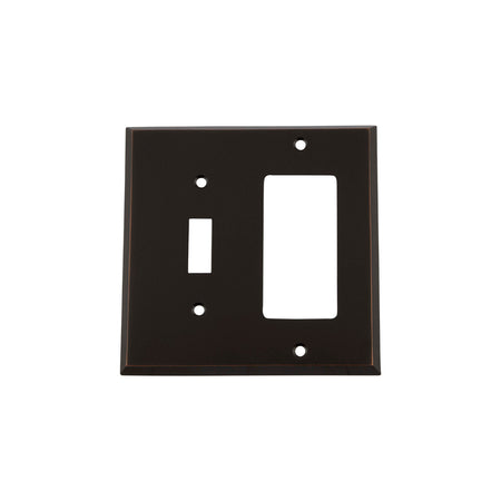 Nostalgic Warehouse 719634: New York Single Toggle/Single Rocker Combination Switchplate - Timeless Bronze
