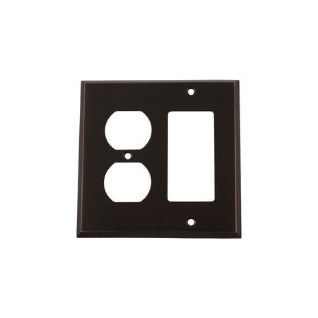 Nostalgic Warehouse 719636: New York Single Rocker/Single Duplex Combination Switchplate - Timeless Bronze