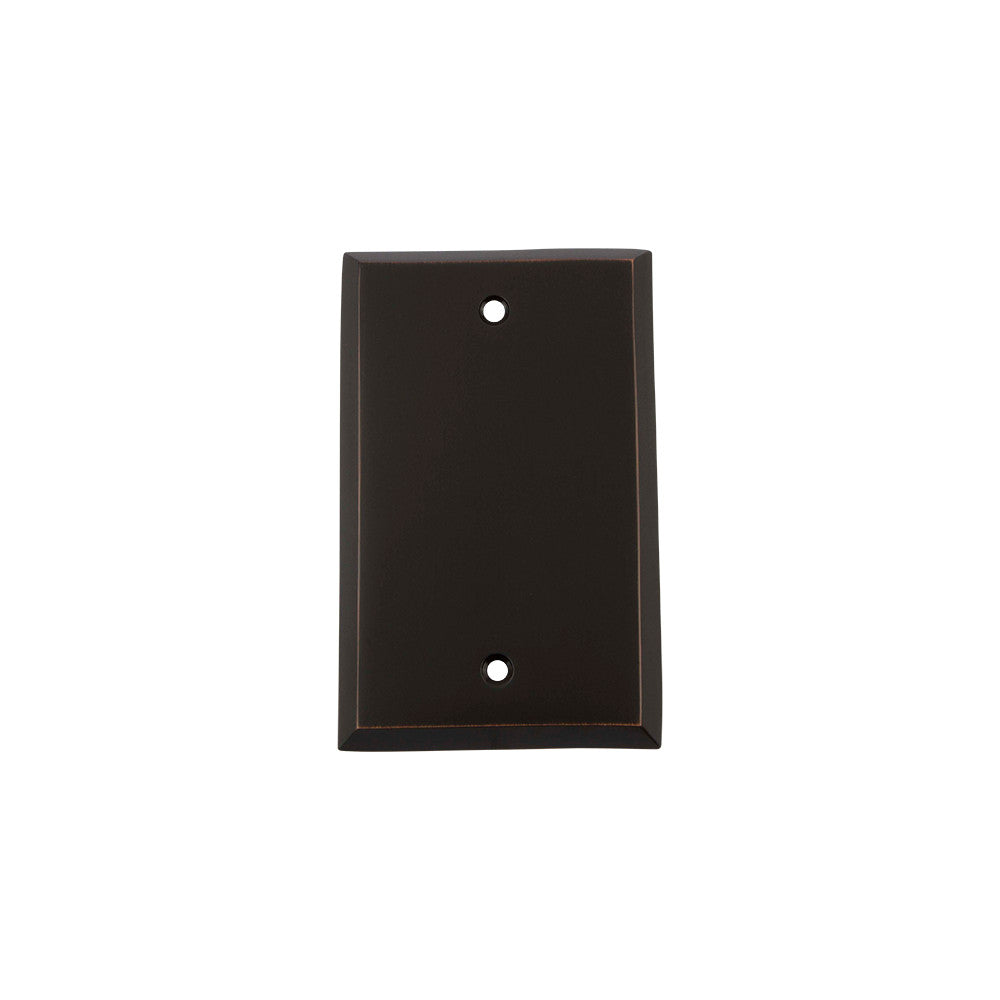 Nostalgic Warehouse 719637: New York Single Blank Switchplate - Timeless Bronze