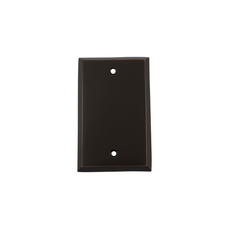 Nostalgic Warehouse 719637: New York Single Blank Switchplate - Timeless Bronze