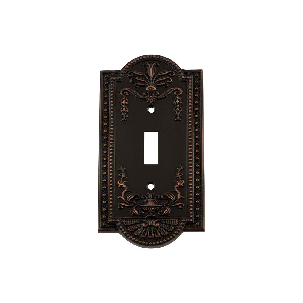 Nostalgic Warehouse 719638: Meadows Single Toggle Switchplate - Timeless Bronze