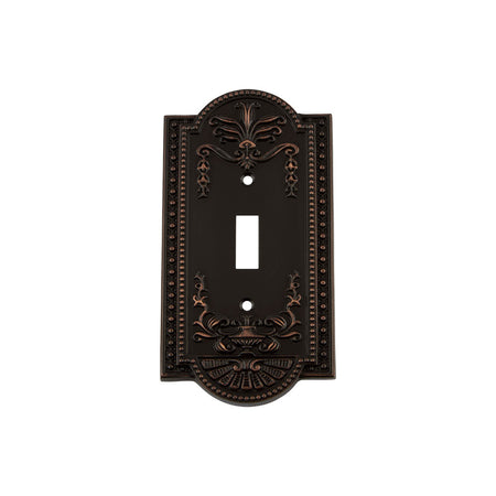Nostalgic Warehouse 719638: Meadows Single Toggle Switchplate - Timeless Bronze