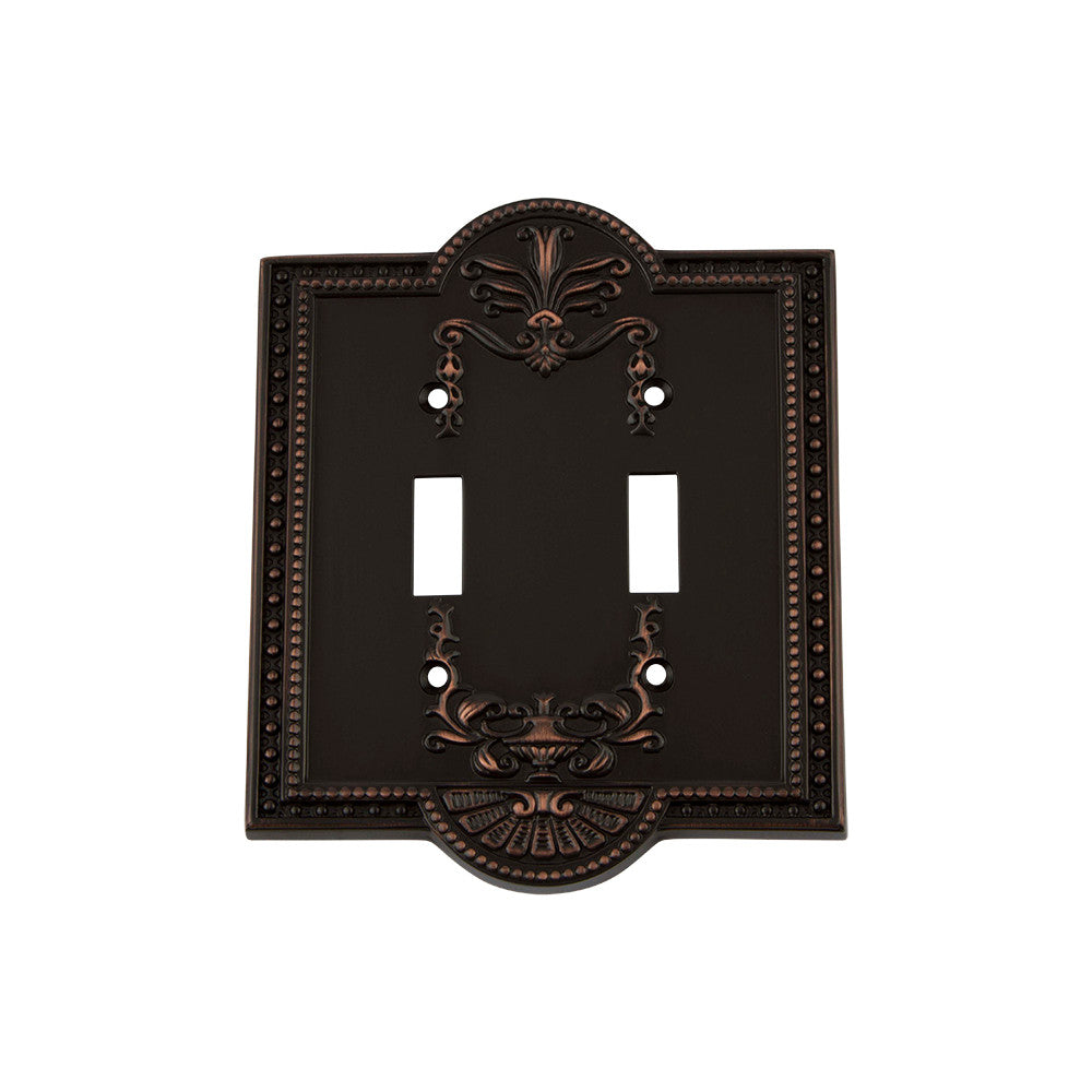 Nostalgic Warehouse 719639: Meadows Double Toggle Switchplate - Timeless Bronze