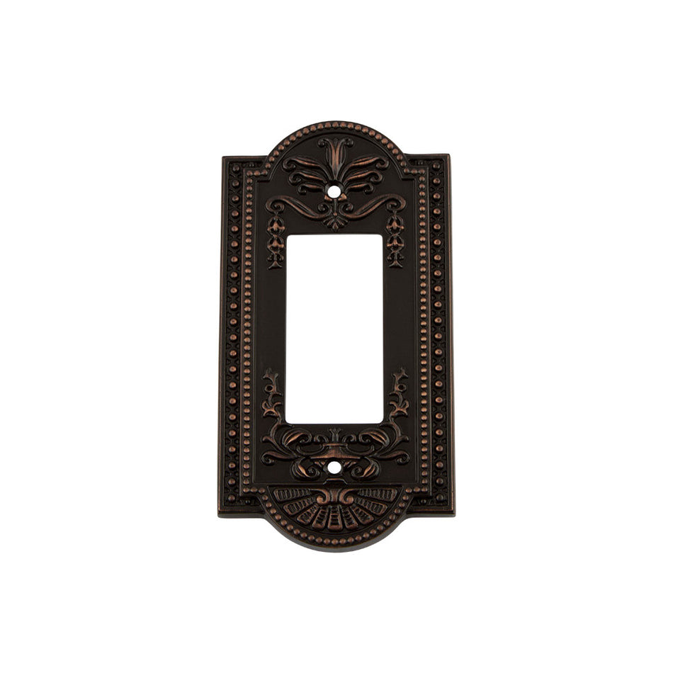 Nostalgic Warehouse 719641: Meadows Single Rocker Switchplate - Timeless Bronze