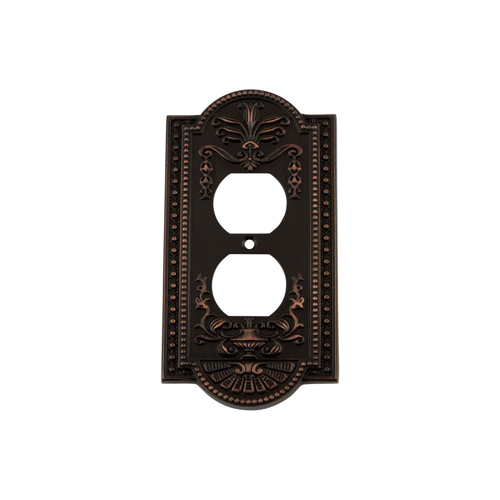 Nostalgic Warehouse 719644: Meadows Single Duplex Switchplate - Timeless Bronze
