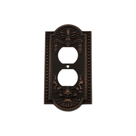 Nostalgic Warehouse 719644: Meadows Single Duplex Switchplate - Timeless Bronze