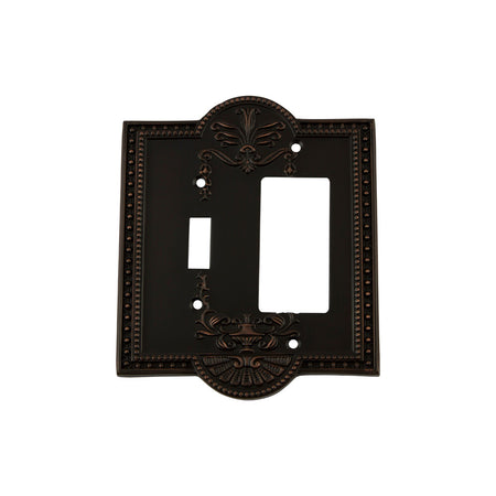 Nostalgic Warehouse 719646: Meadows Single Toggle/Single Rocker Combination Switchplate - Timeless Bronze