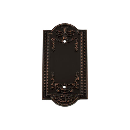 Nostalgic Warehouse 719649: Meadows Single Blank Switchplate - Timeless Bronze