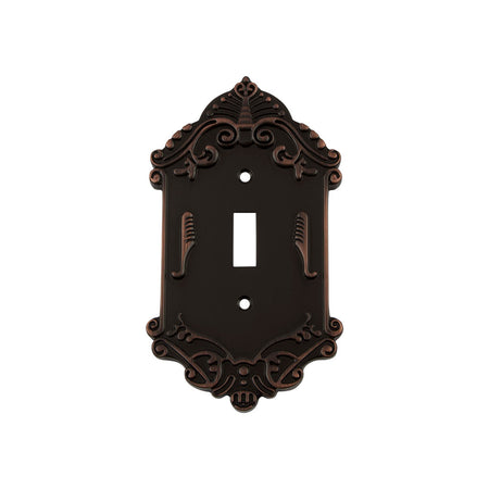 Nostalgic Warehouse 719650: Victorian Single Toggle Switchplate - Timeless Bronze