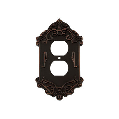 Nostalgic 719656: Victorian Single Duplex Switchplate - Timeless Bronze