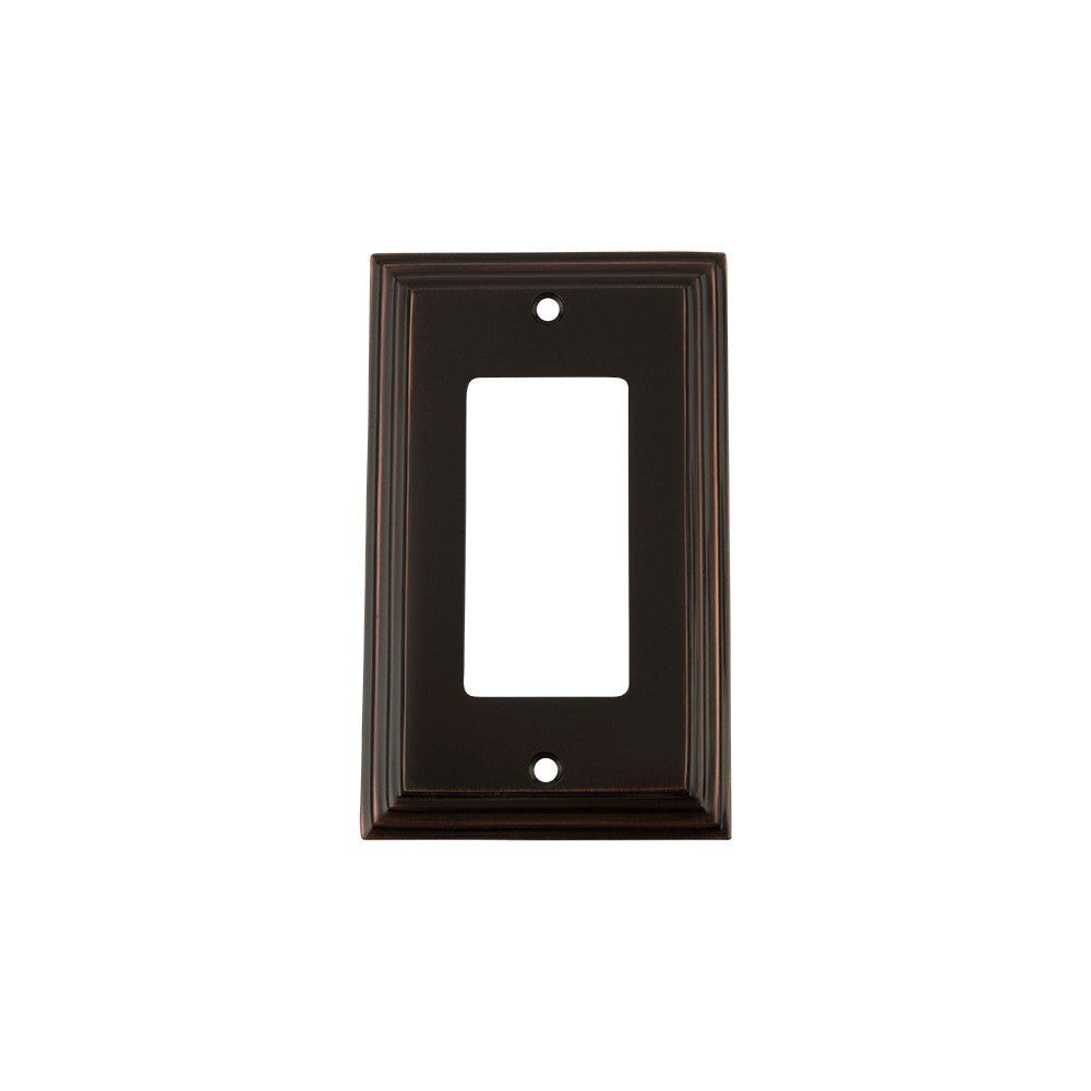 Nostalgic Warehouse 719665: Deco Single Rocker Switchplate - Timeless Bronze