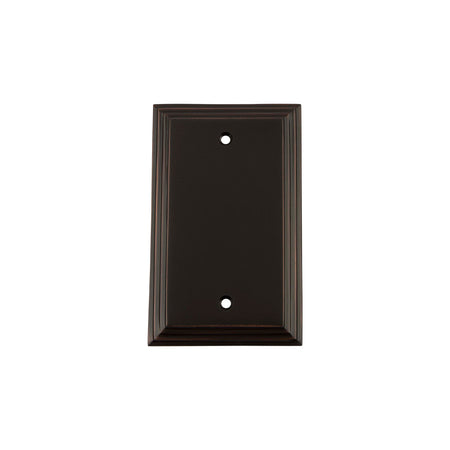 Nostalgic Warehouse 719673: Deco Single Blank Switchplate - Timeless Bronze