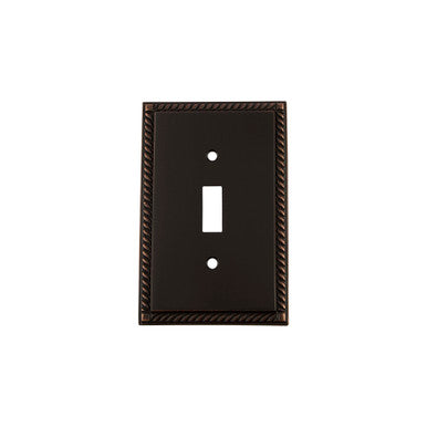 Nostalgic 719674: Rope Single Toggle Switchplate - Timeless Bronze