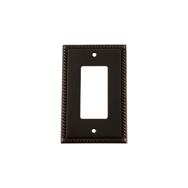 Nostalgic 719677: Rope Single Rocker Switchplate - Timeless Bronze