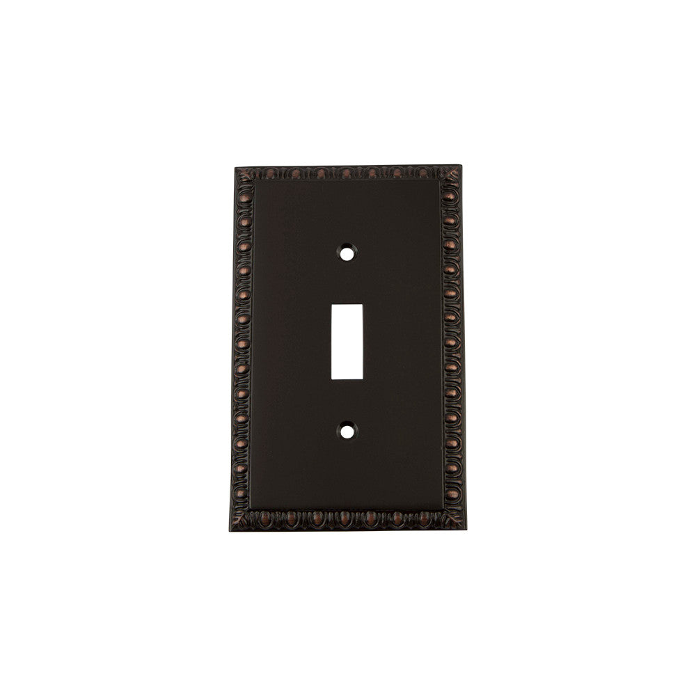 Nostalgic Warehouse 719686: Egg & Dart Single Toggle Switchplate - Timeless Bronze