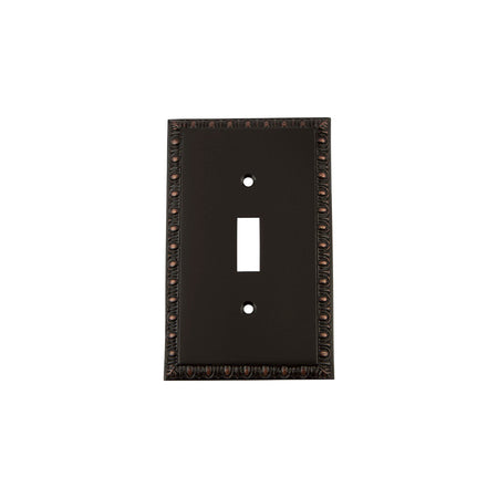 Nostalgic Warehouse 719686: Egg & Dart Single Toggle Switchplate - Timeless Bronze