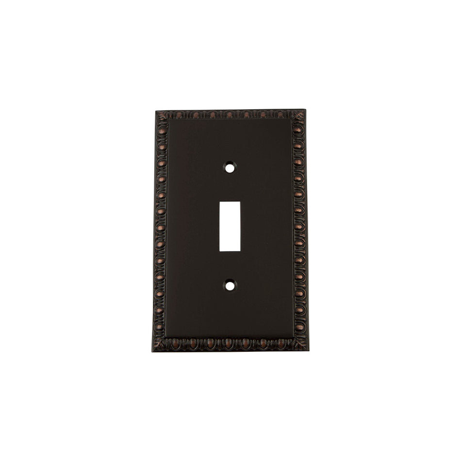 Nostalgic Warehouse 719686: Egg & Dart Single Toggle Switchplate - Timeless Bronze