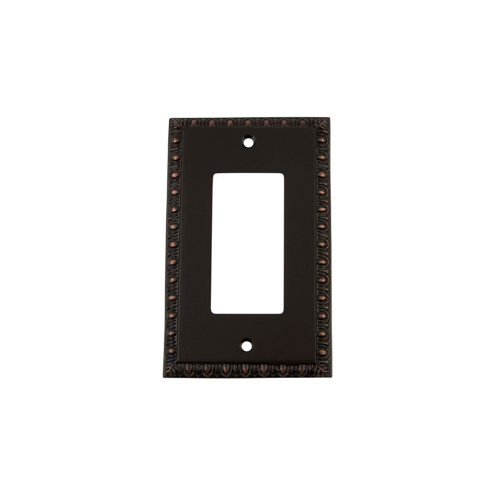 Nostalgic Warehouse 719689: Egg & Dart Single Rocker Switchplate - Timeless Bronze