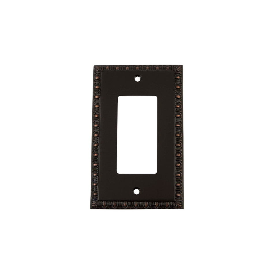 Nostalgic Warehouse 719689: Egg & Dart Single Rocker Switchplate - Timeless Bronze