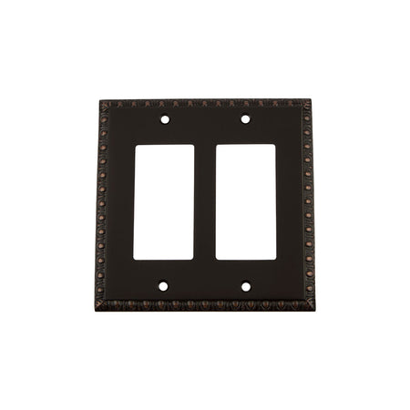 Nostalgic Warehouse 719690: Egg & Dart Double Rocker Switchplate - Timeless Bronze