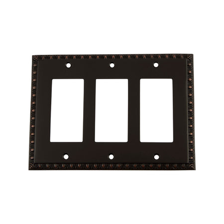 Nostalgic Warehouse 719691: Egg & Dart Triple Rocker Switchplate - Timeless Bronze