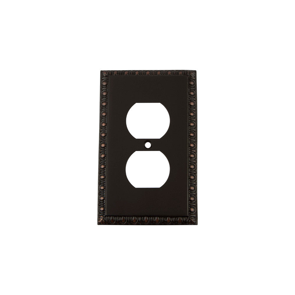 Nostalgic Warehouse 719692: Egg & Dart Single Duplex Switchplate - Timeless Bronze