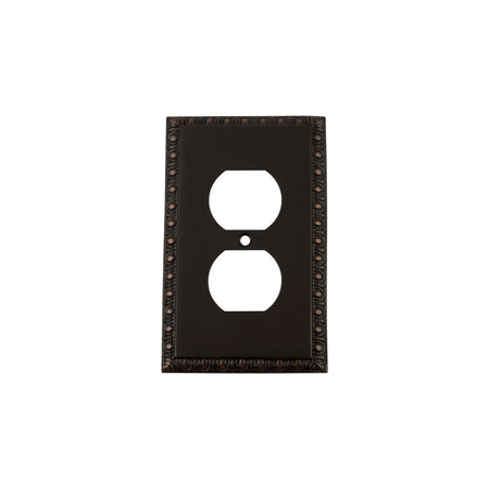 Nostalgic Warehouse 719692: Egg & Dart Single Duplex Switchplate - Timeless Bronze