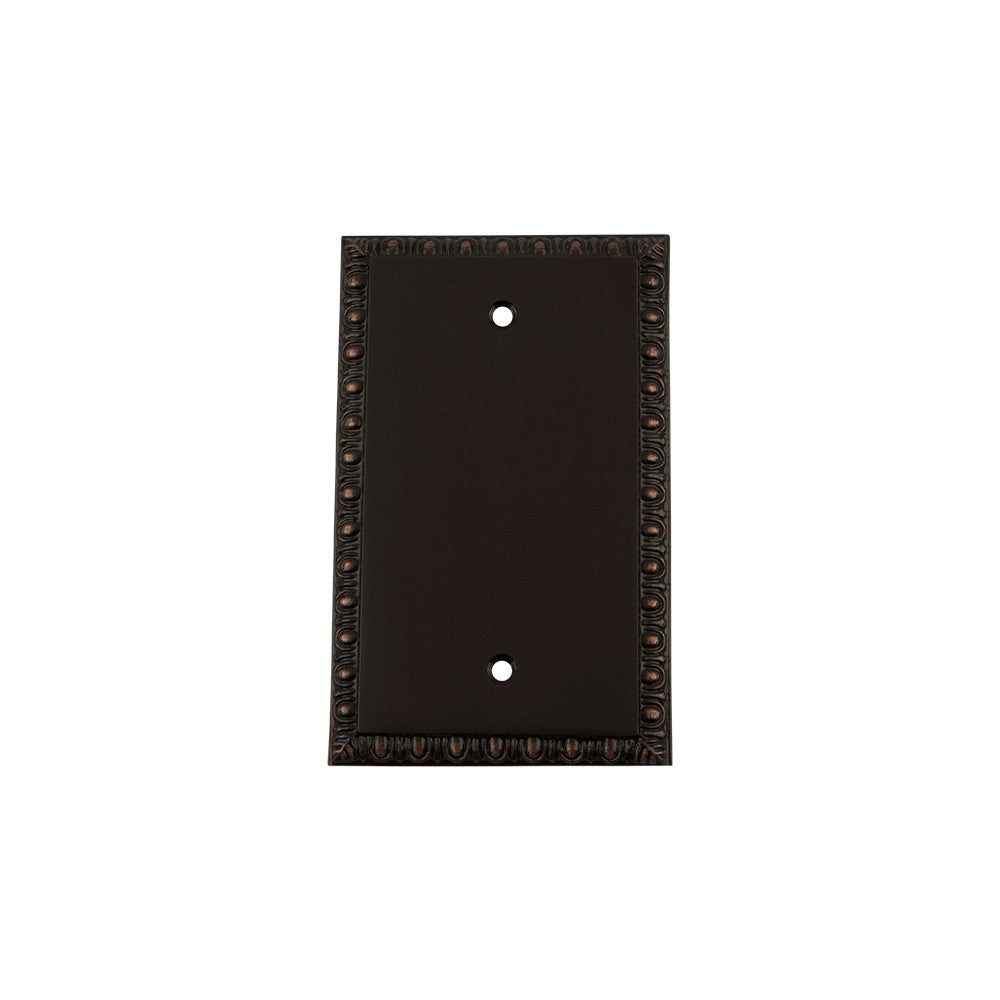 Nostalgic Warehouse 719697: Egg & Dart Single Blank Switchplate - Timeless Bronze