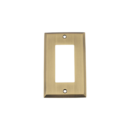 Nostalgic Warehouse 719701: New York Single Rocker Switchplate - Antique Brass