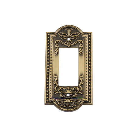 Nostalgic Warehouse 719713: Meadows Single Rocker Switchplate - Antique Brass