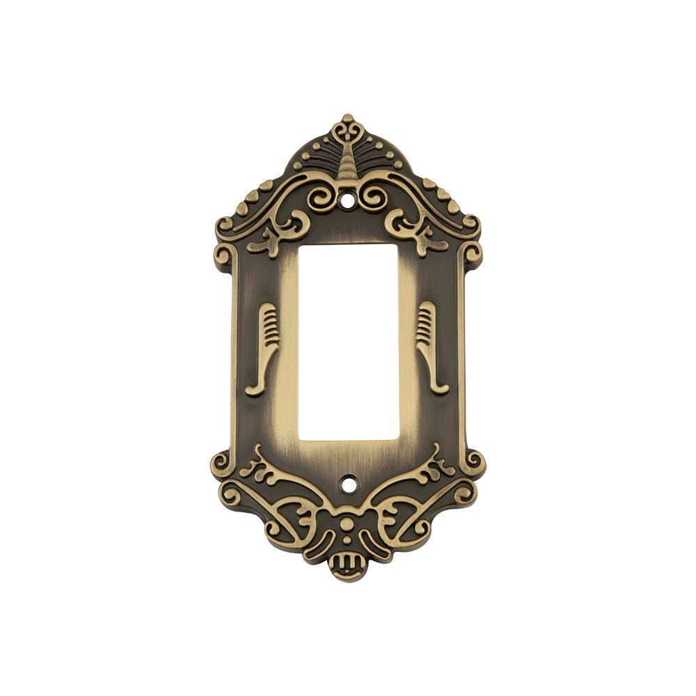 Nostalgic Warehouse 719725: Victorian Single Rocker Switchplate - Antique Brass