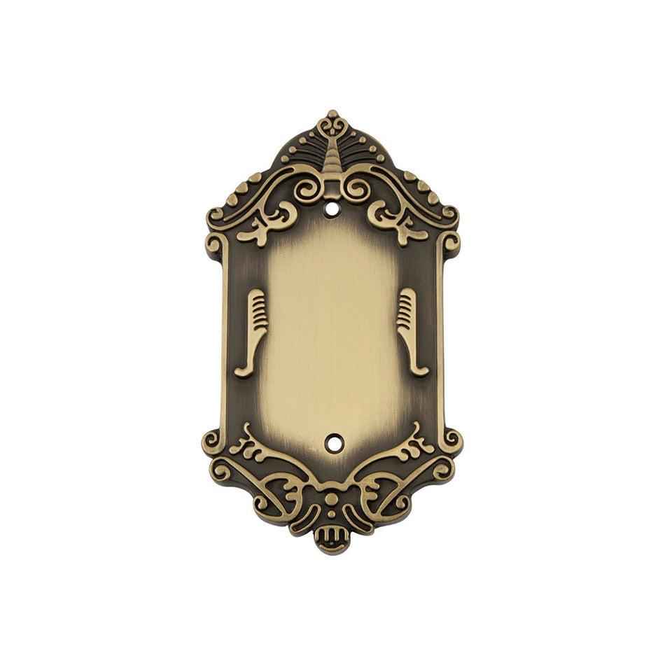 Nostalgic Warehouse 719733: Victorian Single Blank Switchplate - Antique Brass