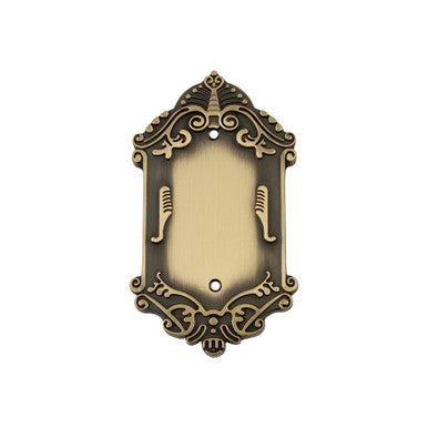 Nostalgic 719733: Victorian Single Blank Switchplate - Antique Brass