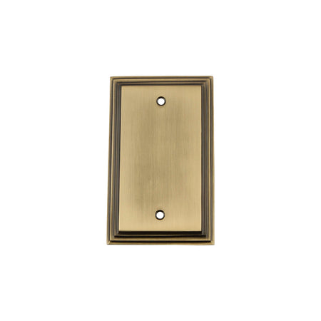 Nostalgic Warehouse 719745: Deco Single Blank Switchplate - Antique Brass