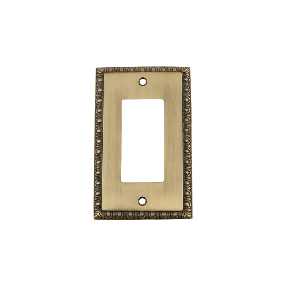 Nostalgic Warehouse 719761: Egg & Dart Single Rocker Switchplate - Antique Brass